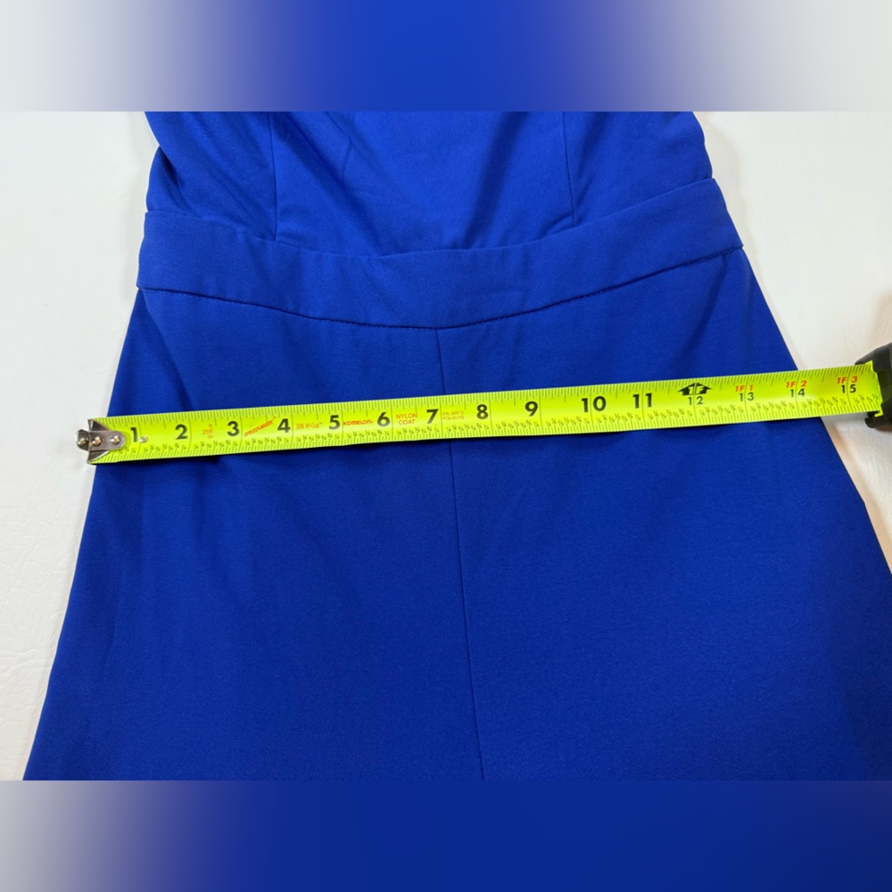 Mimi and Dottie Blue Stretch Popover Strapless Wide Leg Jumpsuit 10 (bin FF) - Picture 9 of 13